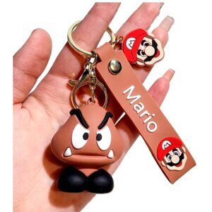 Goomba Mario Character Silicone Keychain Backpack Charm